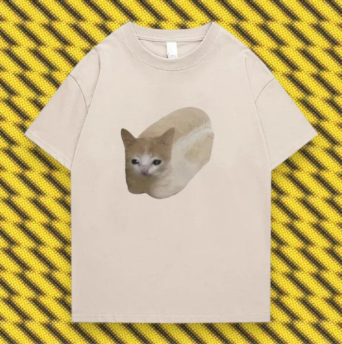 Cat Loaf Funny Oversized Unisex Graphic T-Shirt